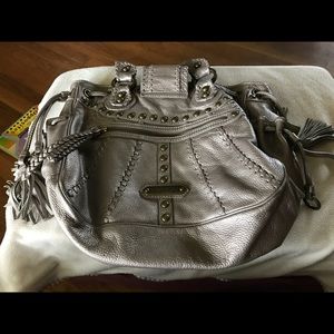 Isabella Fiore vintage silver metallic bag.